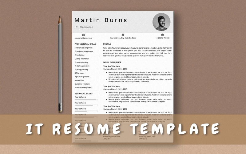Modèle de CV informatique pour MS Word, modèle de CV informatique, curriculum vitae informatique