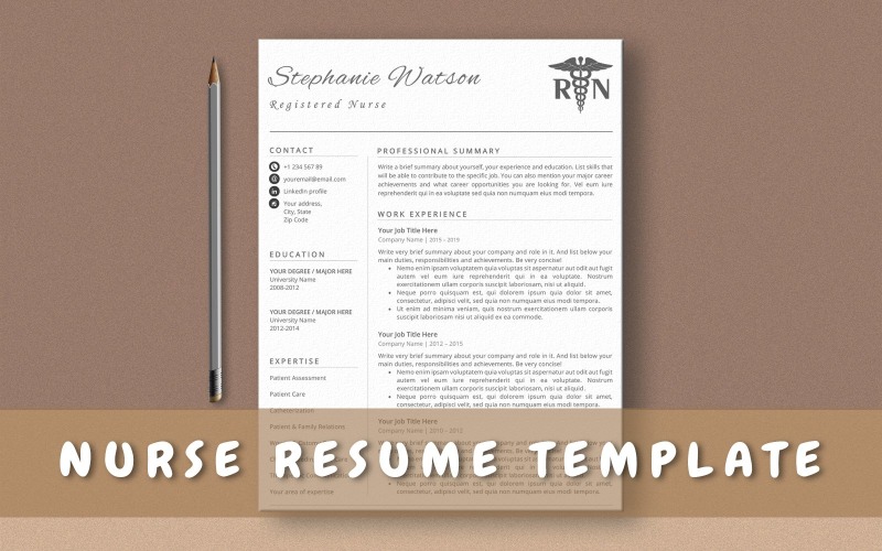 Modello di curriculum per infermieri per MS Word, modello di CV e lettera di presentazione per infermieri