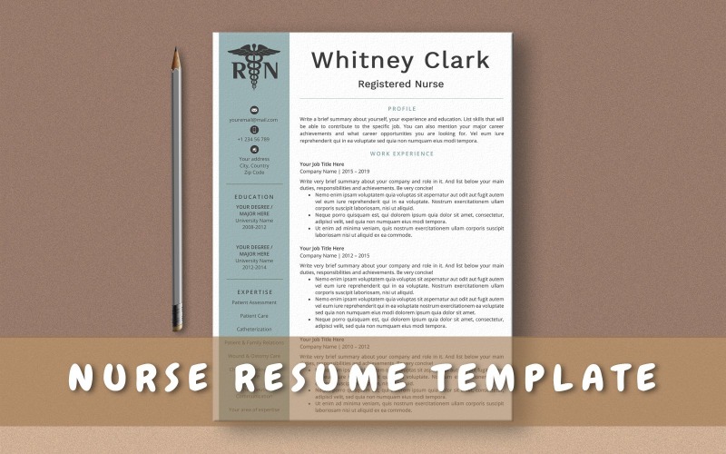 MS Word için Hemşire Özgeçmiş Şablonu, Hemşirelik CV Şablonu, Hemşireler için Özgeçmiş