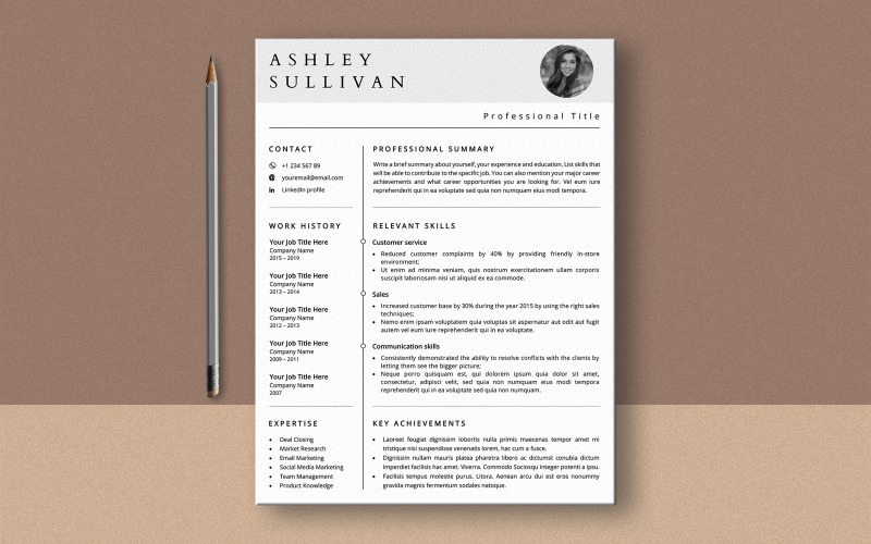 Plantilla de CV funcional de Ms Word, plantilla de CV por competencias, plantilla de CV para cambio de carrera