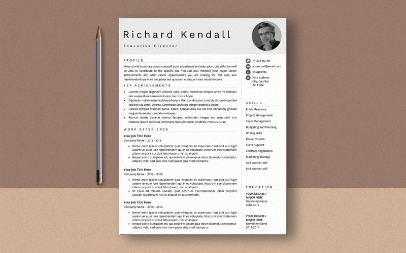 Professionele CV-sjabloon, eenvoudige CV-sjabloon voor MS Word