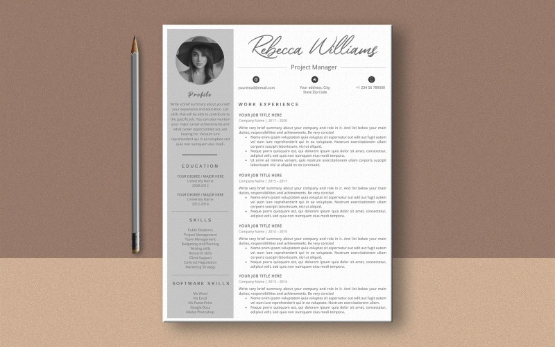 Download Резюме "Rebecca Willams Ms Word Resume Template" / Rebecca Willams Ms Word Resume Template - Резюме на тему графика creative,word,cv,modern,professional,journalist,marketing,freelancer,writer,columnist,editor,architect,designer,copywriter,cover letter,resume template,cv template,curriculum vitae
