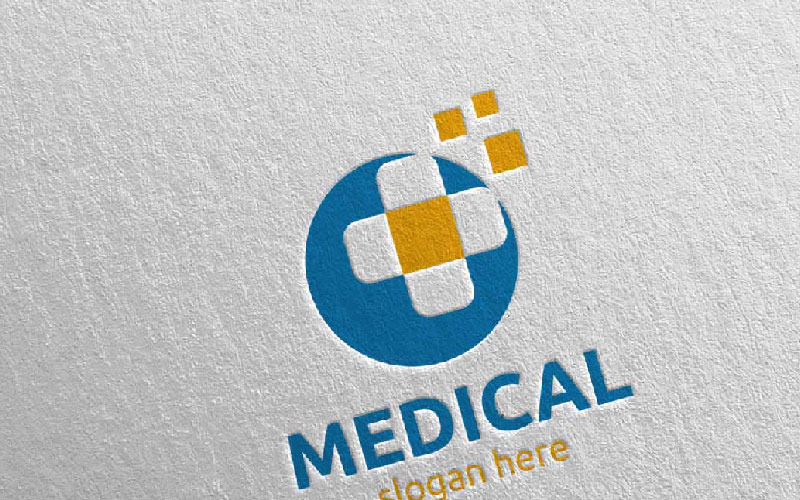 Шаблон логотипа Cross Medical Hospital Design 85