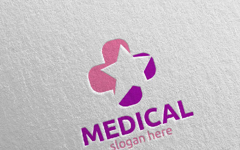 Star Cross Medical Hospital 92 Logo Template