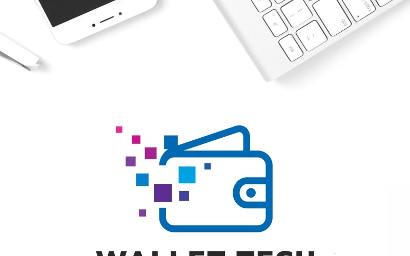 Download Шаблон логотипа "Wallet Tech Logo Template" / Wallet Tech Logo Template - Шаблон логотипа на тему графика account application bank blue computer deposit direct easy electronic fast identity internet logo money online pay payment safe safer secure
