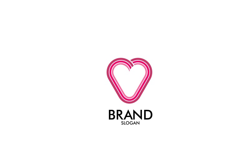 Download Шаблон логотипа "Heart Love Logo Template" / Heart Love Logo Template - Шаблон логотипа на тему графика heart love iconic simple line geometric minimalist pink