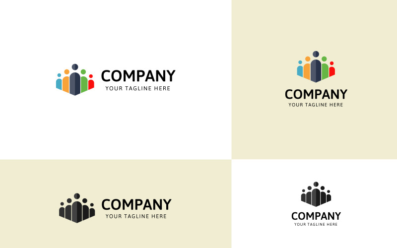 Download Шаблон логотипа "Human Resources Logo Template" / Human Resources Logo Template - Шаблон логотипа на тему графика hr,human,ngo,organization,it,people,employees,company,logo