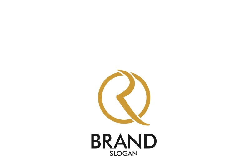Download Шаблон логотипа "Letter R Innitial Logo Template" / Letter R Innitial Logo Template - Шаблон логотипа на тему графика simple minimalist fashion apparel luxury gold brown r innitial letter typo circle script geometric
