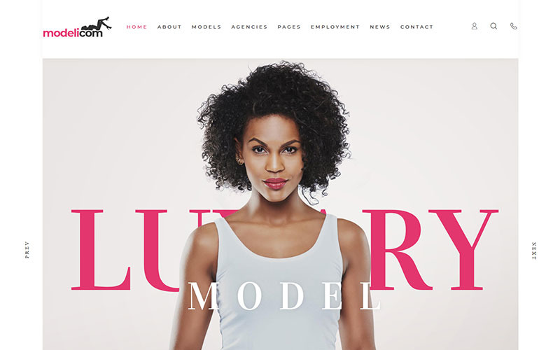 Modelicom - Model Agency & Portfolio WordPress-tema