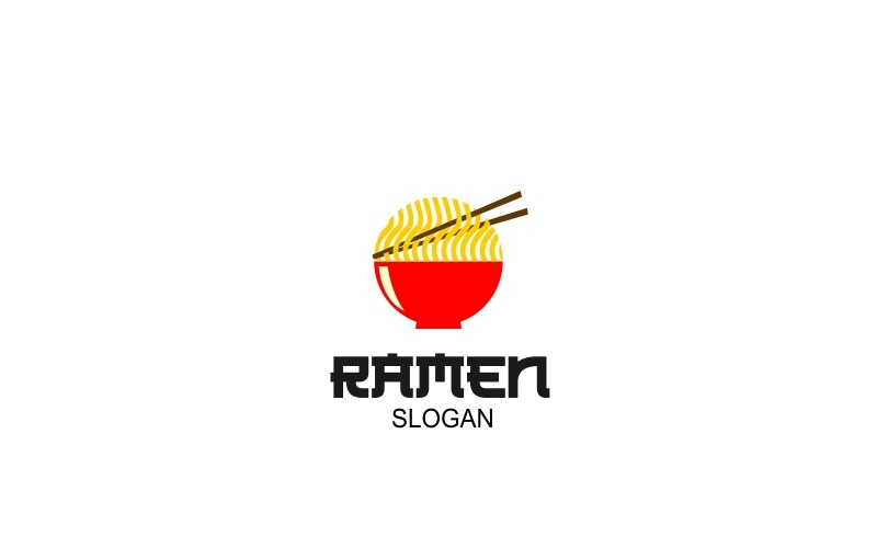 Download Шаблон логотипа "Ramen Noodle Logo Template" / Ramen Noodle Logo Template - Шаблон логотипа на тему графика noodle ramen bowl japanese red food iconic modern simple restaurant resto fastfood franchise abstract