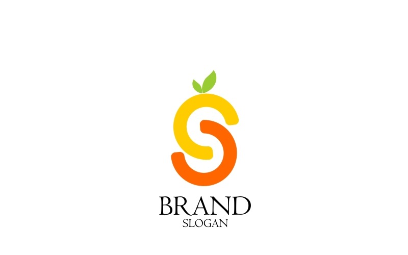 Download Шаблон логотипа "S Orange Logo Template" / S Orange Logo Template - Шаблон логотипа на тему графика orange lime fruit juice s letter innitial typo green nature fresh food health wellness snack drink