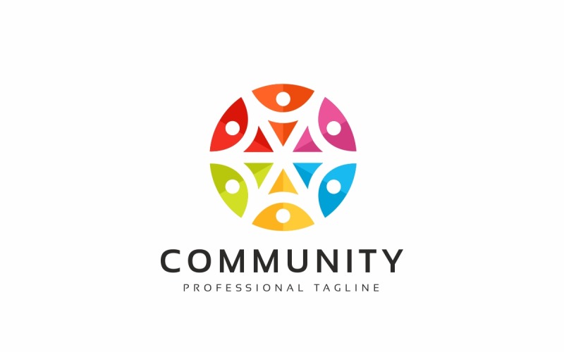 Download Шаблон логотипа "Community Logo Template" / Community Logo Template - Шаблон логотипа на тему графика brand,branding,business,charity,colorful,communication,community,connect,connecting,connection,group,human,internet,logo,network,people,social,media,unite,united,unity