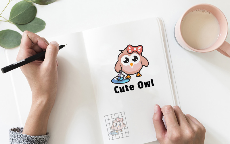 Download Шаблон логотипа "Cute owl Logo Template" / Cute owl Logo Template - Шаблон логотипа на тему птицы owl,cute,bird,illustration,animal,vector,design,template,cartoon,logo,education,smart,modern,character,creative,happy,kids,beautiful,children,funny