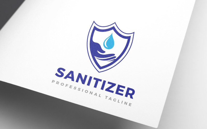 Design del logo disinfettante per il lavaggio delle mani di protezione antivirus