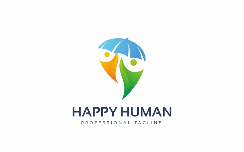 Glückliche menschliche Logo-Vorlage