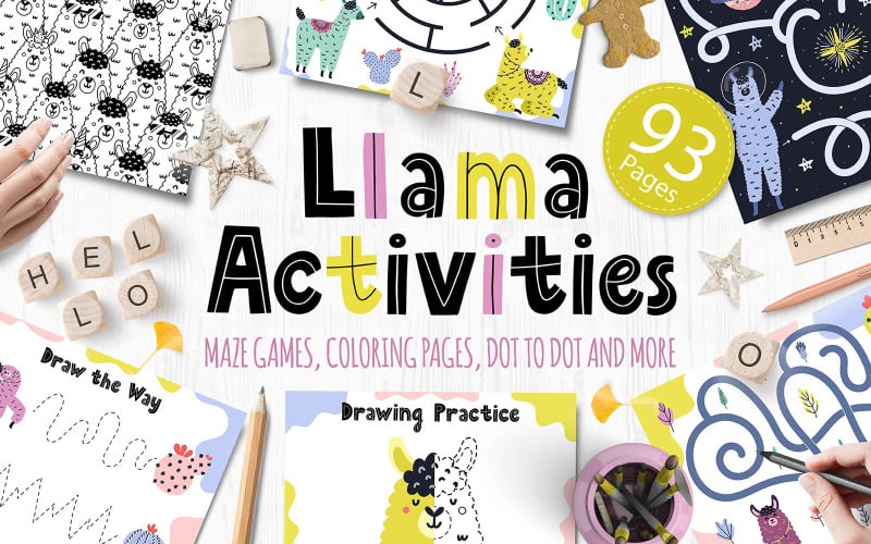 Llama Activities Collection - Illustration