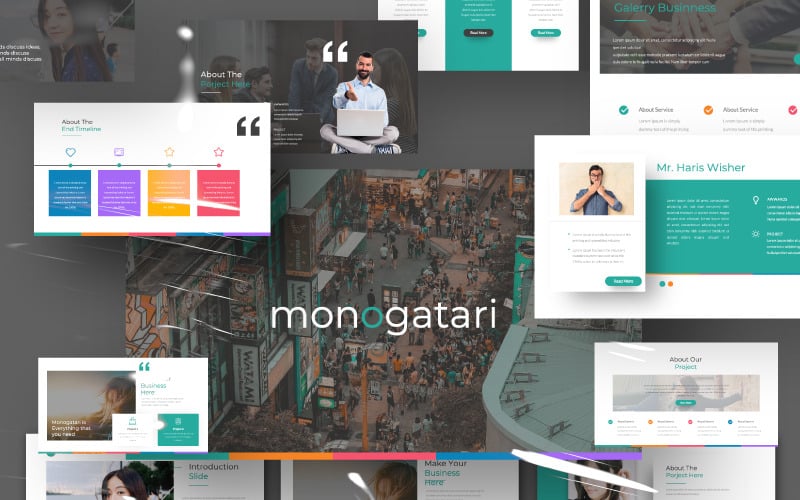 Monogatari Presentation PowerPoint template