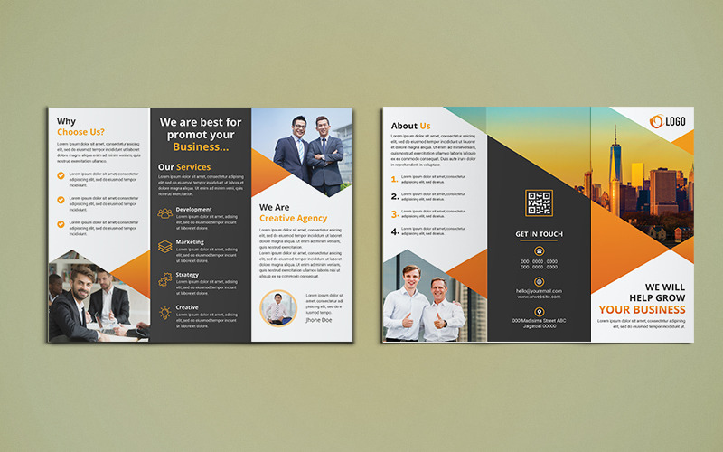 Download Фирменный стиль "Trifold Brochure Design - Corporate Identity Template" / Trifold Brochure Design - Corporate Identity Template - Фирменный стиль на тему графика corporate,business,agency,brochure,trifold,tri-fold,trifoldbrochure,marketing,company,tri,brochuredesign,a4,a4brochure,print-ready,psd,template,professional,internet,creative,usletter