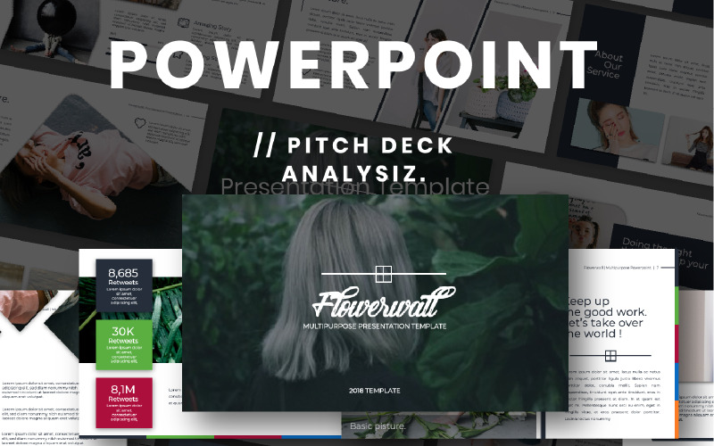 Flowerwall bemutató PowerPoint sablon