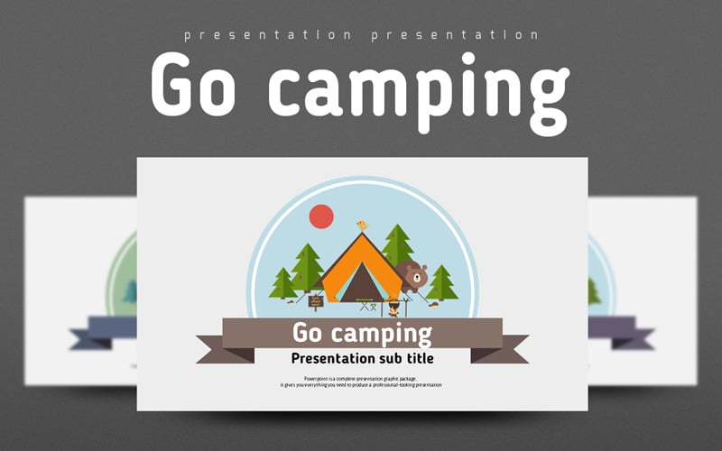 Go Camping PowerPoint template #100388 TemplateMonster