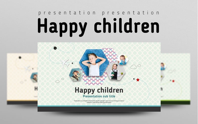 Modèle PowerPoint de enfants heureux