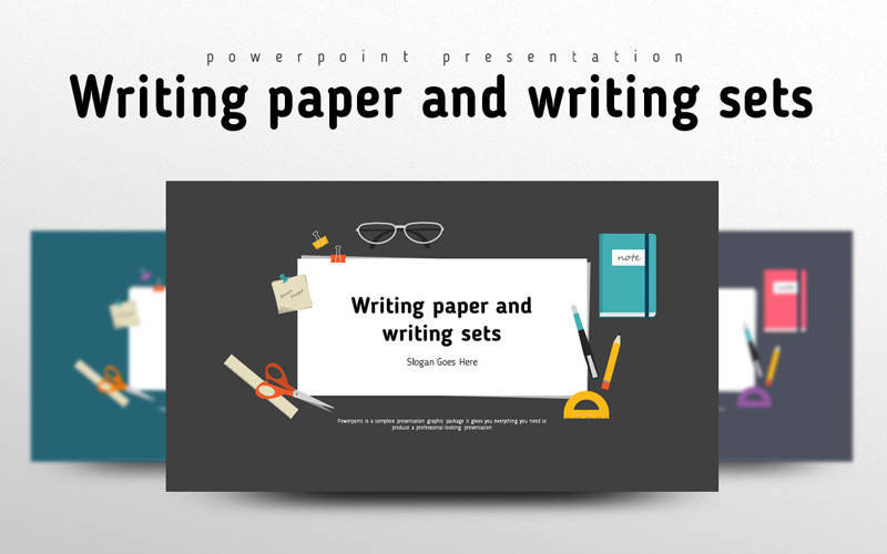 Psací papír a sady pro psaní PowerPoint šablony