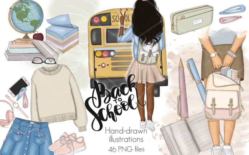 Zpátky do školy Clipart & Patterns - Illustration