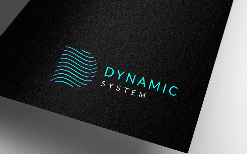 Буква D Динамічна хвиля Tech дизайн логотипу