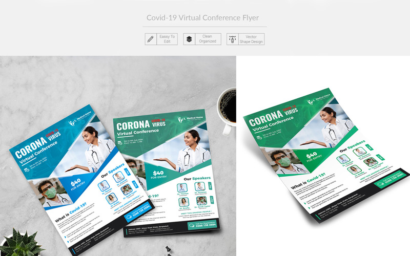 Covid-19 virtuele conferentiefolder - huisstijlsjabloon