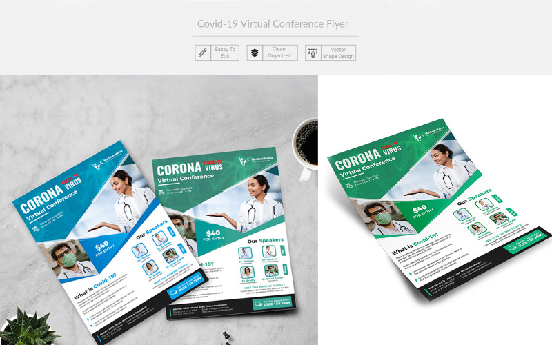 Download Фирменный стиль "Covid-19 Virtual Conference Flyer - Corporate Identity Template" / Covid-19 Virtual Conference Flyer - Corporate Identity Template - Фирменный стиль на тему графика conference,convention,corona,coronavirus,corporate,korona,covid-19,failure,flyer,lecture,meeting,leadership,popular,seminar,speakers,speech,summit,workshop