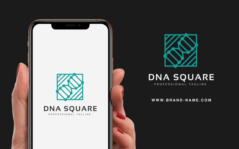 Modèle de logo carré ADN