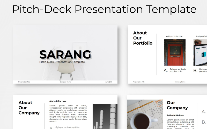 Modèle PowerPoint de Sarang - Pitch-Deck