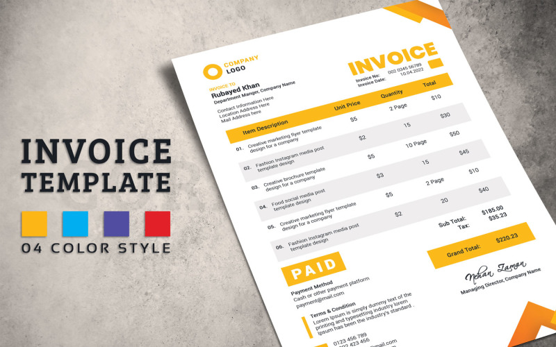 Download Фирменный стиль "Professional - Corporate Identity Template" / Professional - Corporate Identity Template - Фирменный стиль на тему графика invoice,template,corporate,identity,professional