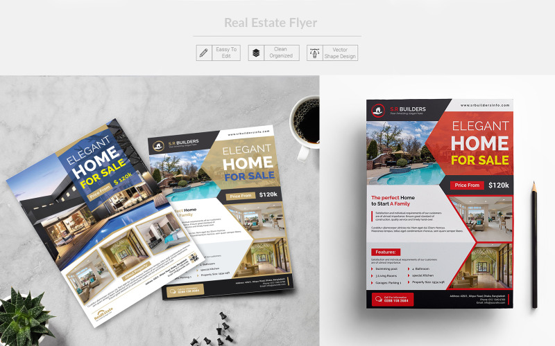 Download Фирменный стиль "Real Estate Flyer - Corporate Identity Template" / Real Estate Flyer - Corporate Identity Template - Фирменный стиль на тему графика advertisement,advertising,agency,agent,broker,commercial,flyer,home,house,interior,design,open,realestate,realestateflyer,professional,residential,sale,newhome,property,creativeflyer