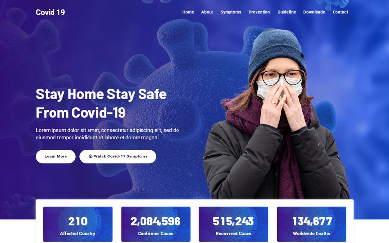 Covid 19 - Corona Virus Medical Landing Page Vorlage