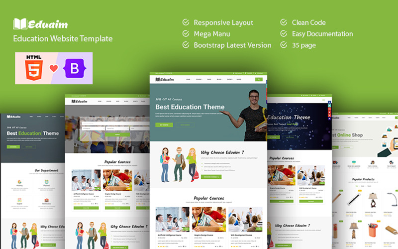 Eduaim - Utbildning HTML Bootstrap 5-mall
