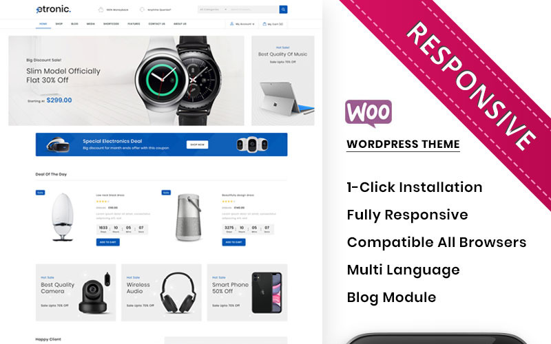 тема мега электронного магазина woocommerce