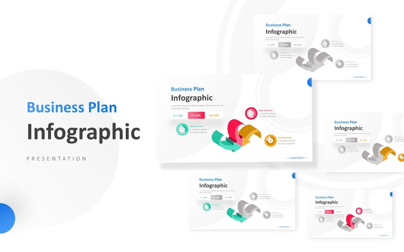 3D стрілки інфографіки шаблон презентації PowerPoint
