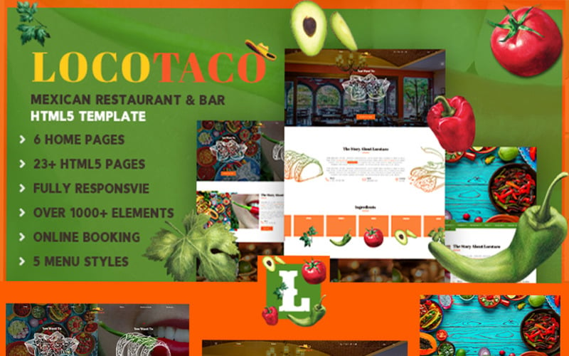 locotaco | Mexikansk restaurang och bar webbplats mall