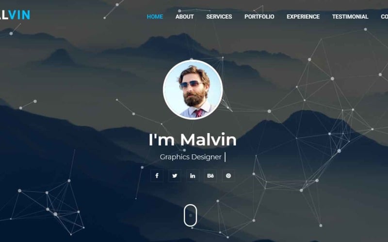 Мальвін - Шаблон цільової сторінки HTML особистого портфоліо
