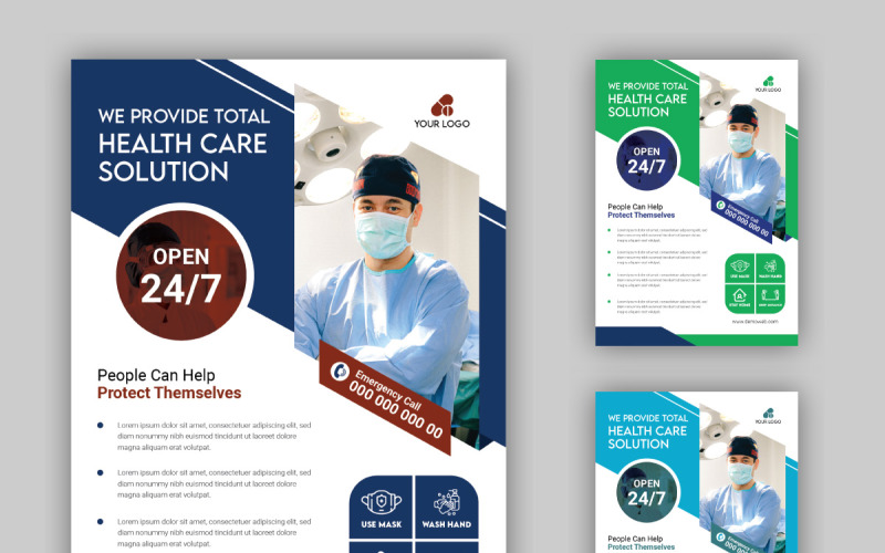 Download Фирменный стиль "Medical Flyer - Corporate Identity Template" / Medical Flyer - Corporate Identity Template - Фирменный стиль на тему графика corona,medical,vector,virus,background,flu,design,poster,banner,template,flyer,graphic,layout,mockup,covid19,advertising