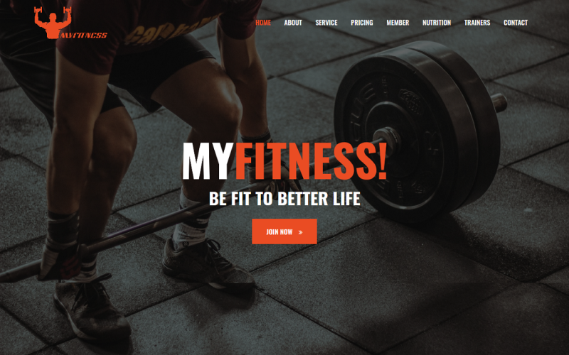 MyFitness - szablon strony docelowej siłowni