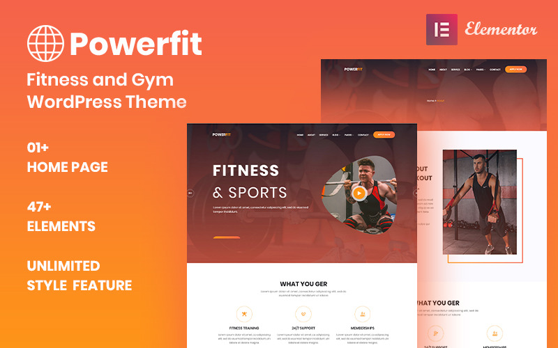 Powerfit — адаптивная тема WordPress для фитнеса и тренажерного зала