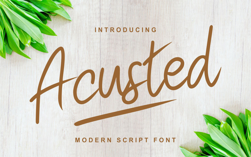 Acusted | Modernt kursivt teckensnitt