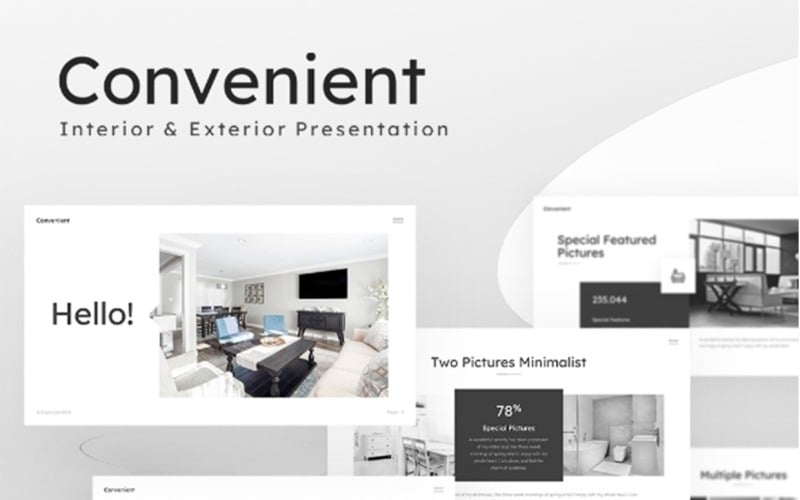 Bekväm interiör Exteriör Presentation PowerPoint mall