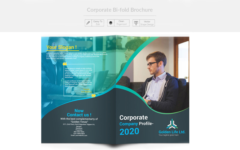 brochura bifold - modelo de identidade corporativa
