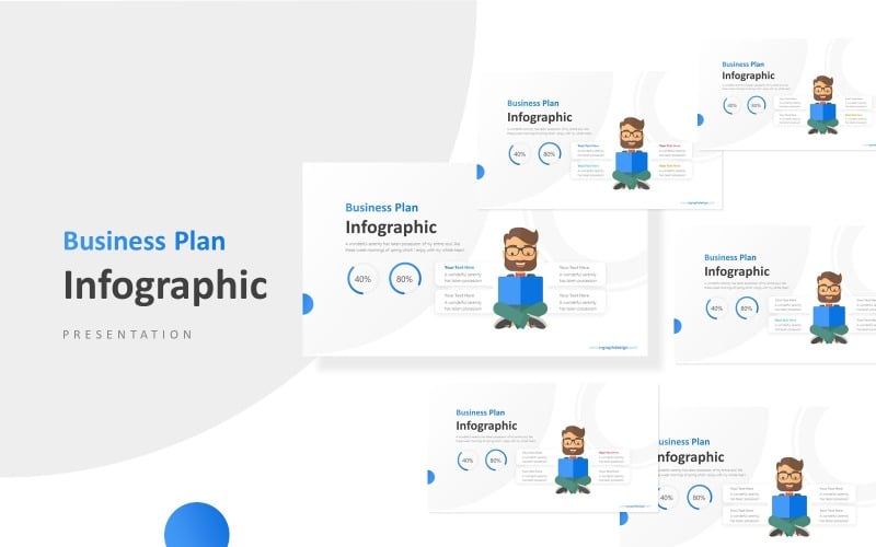 Business Man Infographic Presentation PowerPoint template