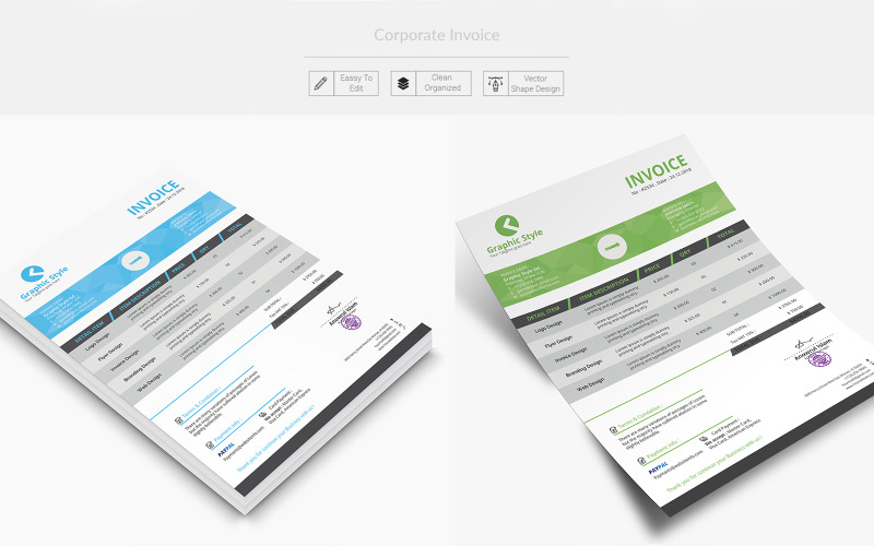 Download Фирменный стиль "Invoice - Corporate Identity Template" / Invoice - Corporate Identity Template - Фирменный стиль на тему графика invoice,corporate,clean,moderninvoice,corporateinvoice,colorfulinvoice,cleaninvoice,modern,bill,billpay,payment,branding,brandidentity,stationery,office,msword,officeword,pdf,pdfinvoice