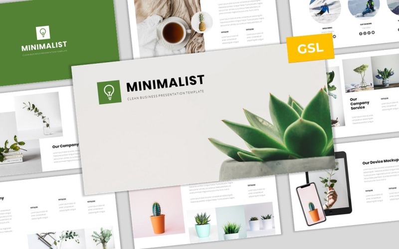 Minimalista - Modello di business semplice e moderno Google Slides