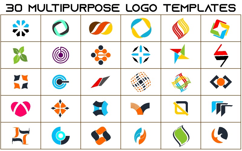 Download Шаблон логотипа "30 multipupose Logo Template" / 30 multipupose Logo Template - Шаблон логотипа на тему графика abstract,brand,cool,company,minimalist,heart,love,circle,square,corporate,simple,modern,strong,edgy,swirl,wave